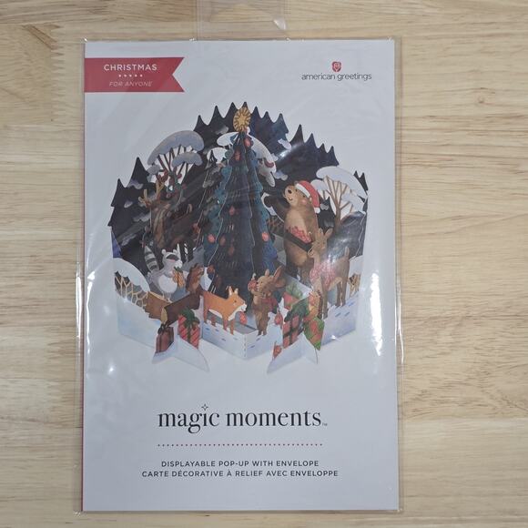 american greetings Magic Moments Woodland Animals Display Pop-Up Christmas Card - Picture 2 of 4